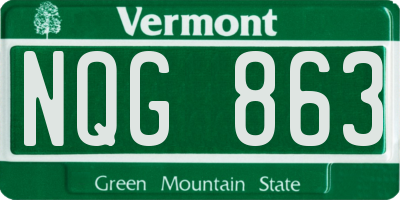 VT license plate NQG863