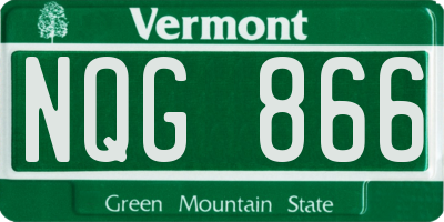 VT license plate NQG866
