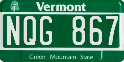 VT license plate NQG867