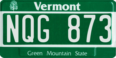 VT license plate NQG873