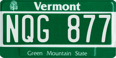 VT license plate NQG877