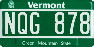 VT license plate NQG878