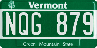 VT license plate NQG879