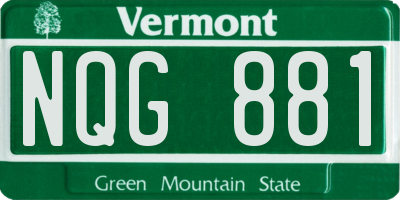 VT license plate NQG881