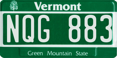 VT license plate NQG883