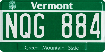 VT license plate NQG884