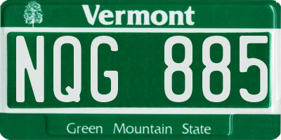 VT license plate NQG885
