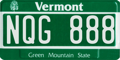VT license plate NQG888
