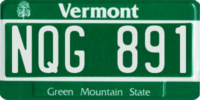 VT license plate NQG891