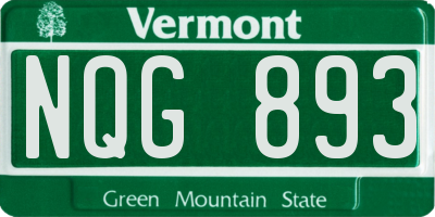 VT license plate NQG893