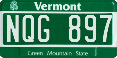 VT license plate NQG897