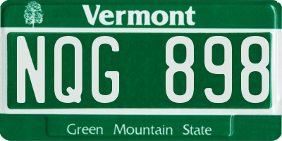 VT license plate NQG898