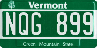 VT license plate NQG899