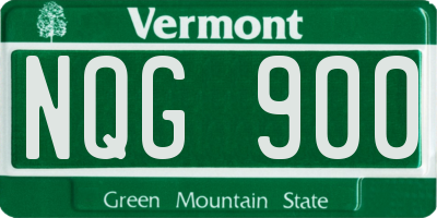 VT license plate NQG900