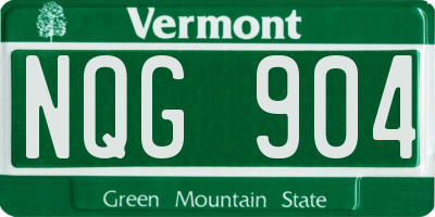 VT license plate NQG904