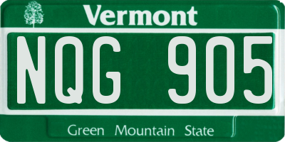 VT license plate NQG905