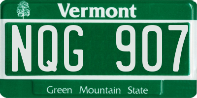 VT license plate NQG907