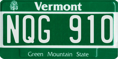 VT license plate NQG910