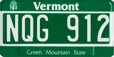 VT license plate NQG912