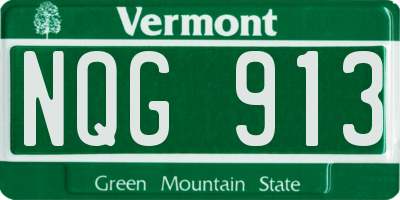 VT license plate NQG913