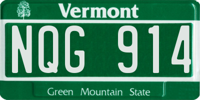 VT license plate NQG914