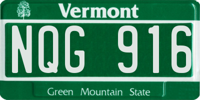 VT license plate NQG916