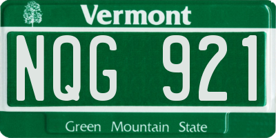 VT license plate NQG921