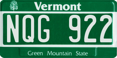 VT license plate NQG922