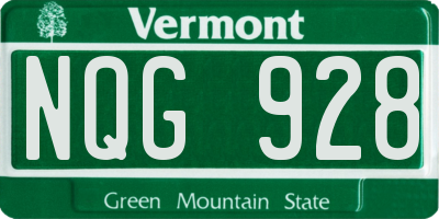 VT license plate NQG928