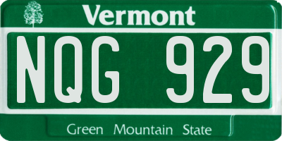 VT license plate NQG929