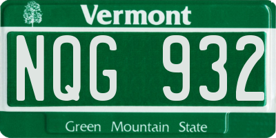 VT license plate NQG932