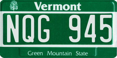 VT license plate NQG945