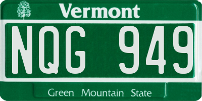 VT license plate NQG949