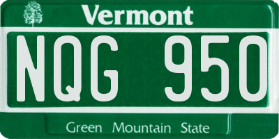 VT license plate NQG950