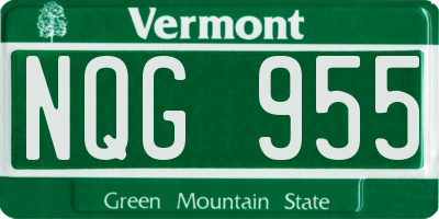 VT license plate NQG955