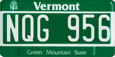 VT license plate NQG956