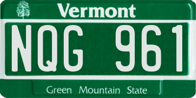 VT license plate NQG961