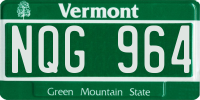VT license plate NQG964