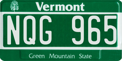 VT license plate NQG965