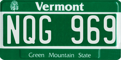 VT license plate NQG969