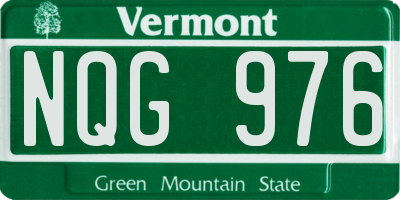 VT license plate NQG976