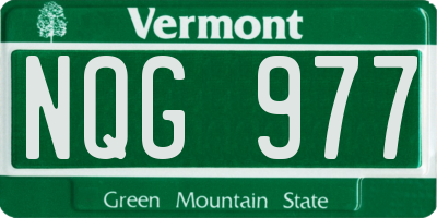 VT license plate NQG977