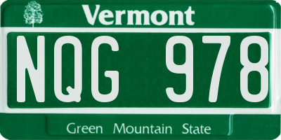 VT license plate NQG978