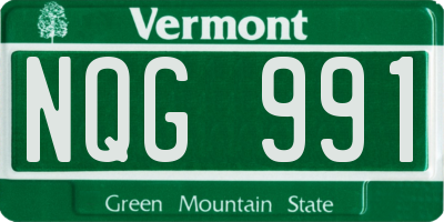 VT license plate NQG991