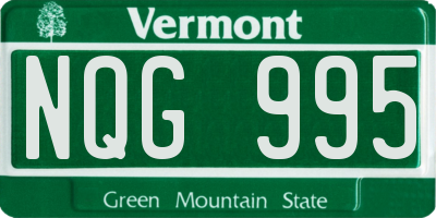 VT license plate NQG995