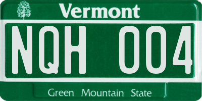 VT license plate NQH004