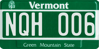 VT license plate NQH006