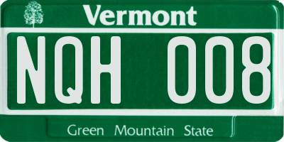 VT license plate NQH008