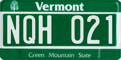 VT license plate NQH021