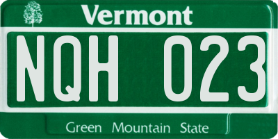 VT license plate NQH023